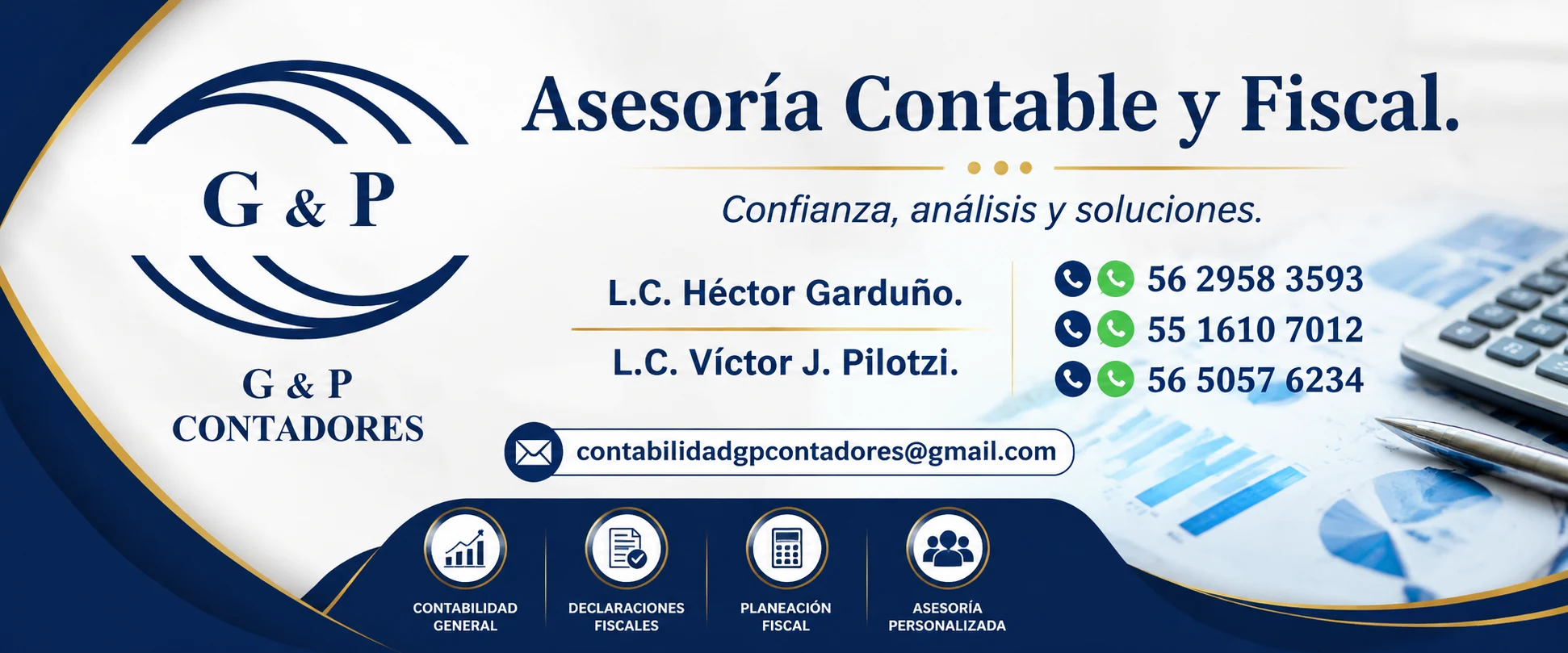 G & P Contadores: asesoría contable y fiscal, datos de contacto y servicios